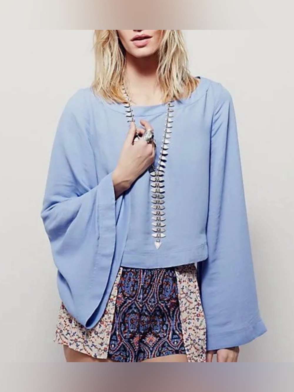Free People Stars Aligned Bell Sleeve Top, Size M